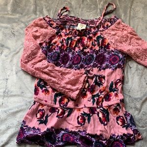 Light pink, floral blouse